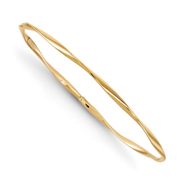 Italian 14k Gold Polished Twisted Slip-on Bangle